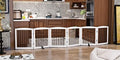 PUPETPO Freestanding Pet Gate for Dogs, Foldable Wooden Dog Gate for House by PUPETPO