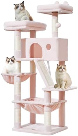 Taoqimiao Sturdy Cat Tree, 58In Cat Tower by Taoqimiao
