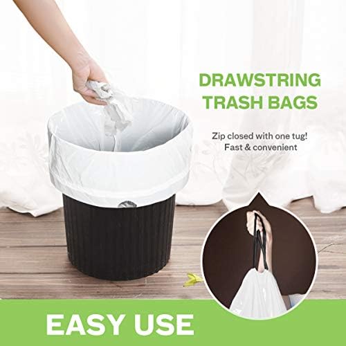 Teivio 4 Gallon Small Drawstring Trash Bags, Small Plastic Bin Liners fit 3.3 - Image 5