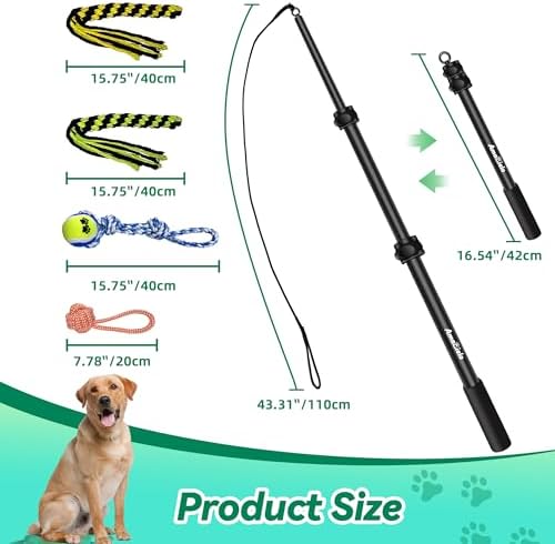 Flirt Pole for Dogs, Interactive Toys Tug-of-war for Pet, Durable Teaser Wand - Image 6