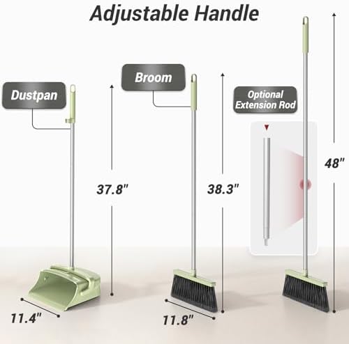 Broom with Dustpan Set for Pet Hair & Dust Cleanup - Image 2