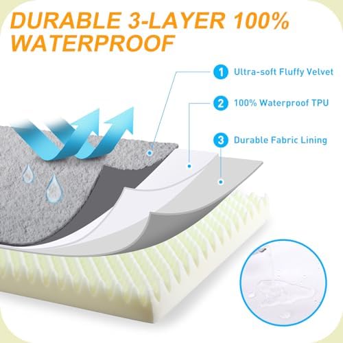 KSIIA Orthopedic Dog Bed, Waterproof, 41 x 27 Inch, Deluxe Plush, Removable - Image 5