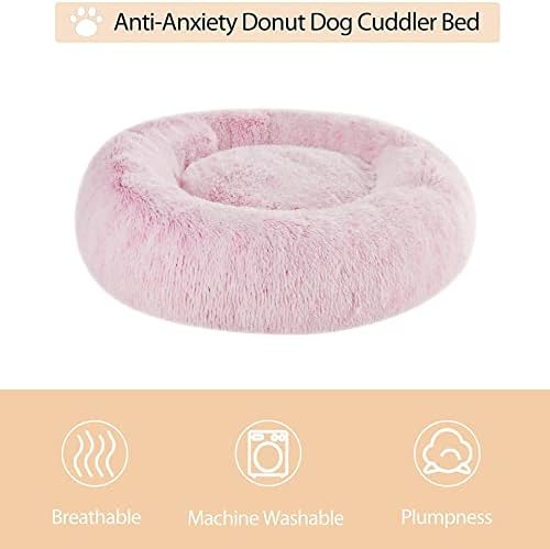 WNPETHOME Large Pink Round Calming Dog Bed Cat Bed - Image 3