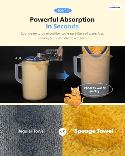 PETHROOM Ultra Absorbent Pet Towel | Quick-Drying, Soft Microfiber Dog & Cat - Image 4