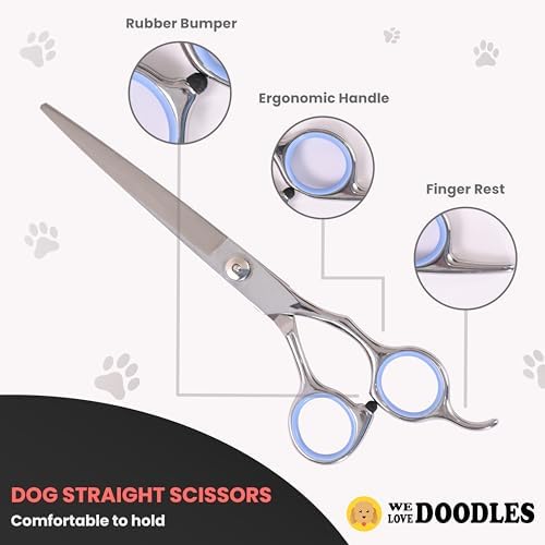Dog Grooming Scissors Kit, Straight & Thinning Shears Set - Image 4