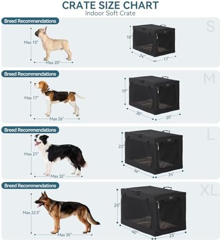 PETSFIT Portable Dog Crate for Large Dogs, – 40" Soft Dog Travel Crates - Image 2