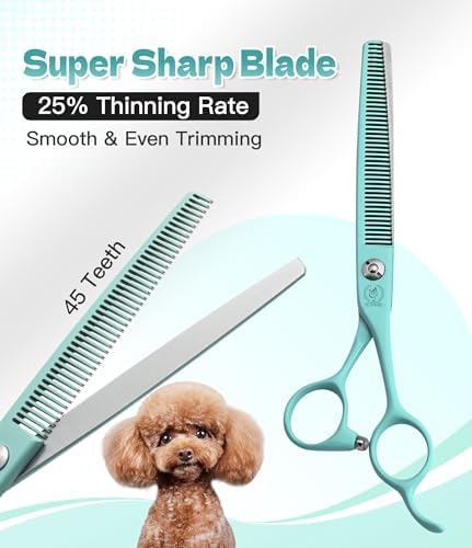 6.5" Professional Thinning Dog Grooming Scissors, Japanese 440C Stainless Steel - Image 3