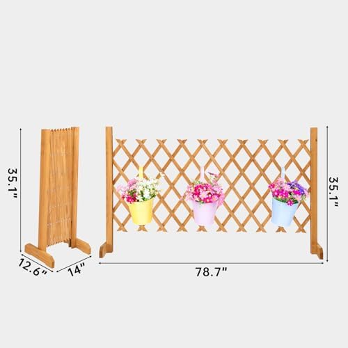 VINGLI 2 Packs Extendable Garden Fence, 27.55 Inch Tall Freestanding Accordion - Image 2