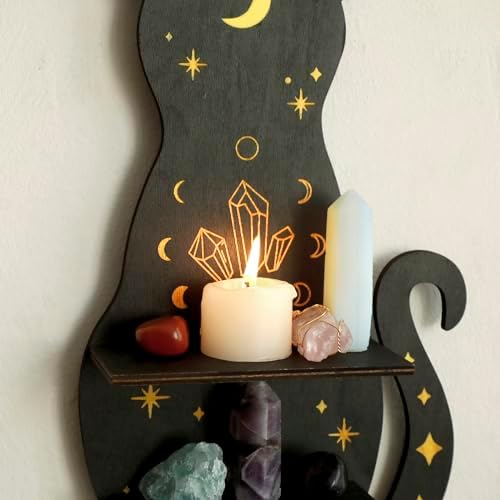Artilady Crystal Display Shelf Gothic Decor, Cat Floating Shelves Storage - Image 4