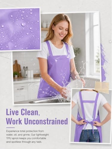 Molaxhome TPU Waterproof Apron Lightweight Oil-resistant Chef Apron - Image 4