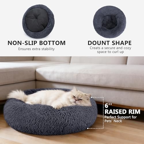 MIXJOY Orthopedic Dog Bed Comfortable Donut Cuddler Round Pet Beds Ultra Soft - Image 2