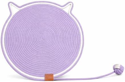 19 Inch Round Cat Scratch Mat, 2-in-1 Floor Scratcher & Lounge Pad by DrFluffyyes