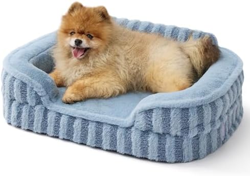 LE SURE Cute Cozy High Back Orthopedic Small Dog Bed by Lesure