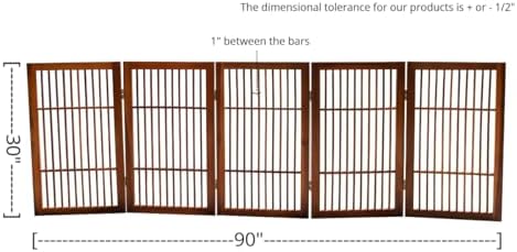 Urnporium Pet Dog Gate Freestanding, Strong Durable Folding Wooden Fence - Image 3