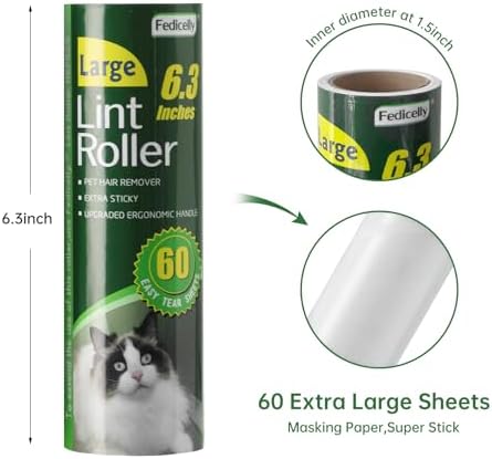 Fedicelly Large Lint Rollers Pet Hair Extra Sticky Floor, Cat Dog Hair Remover - Image 5