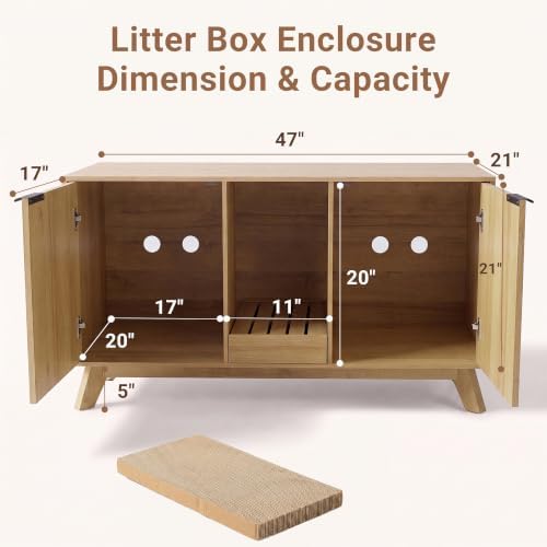 Seang Double Cat Litter Box Enclosure - Image 2