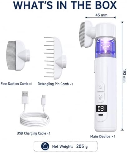 2 in 1 Pet Combs, Electric Pet Brush & Flea Comb, USB Rechargeable Detangling - Image 7