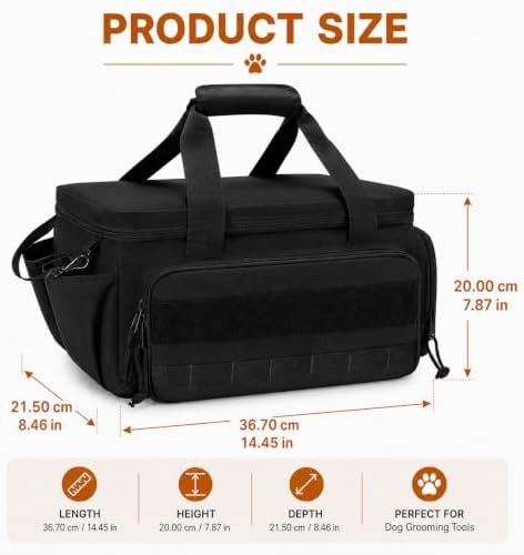 Canvas Dog Grooming Bag, 14-Inch Portable Dog Cat Tote Bag - Image 7