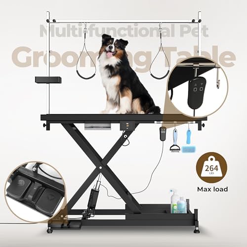 Electric Lift Pet Dog Grooming Table, Upgrade 50 Inch Heavy Duty 9'' -36'' - Image 2