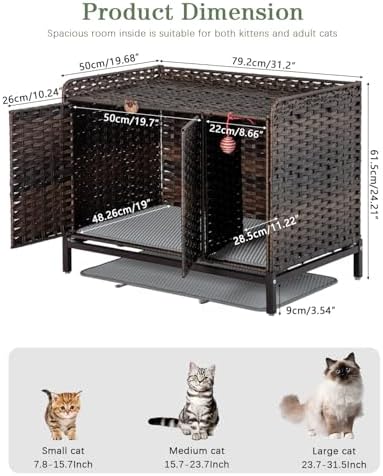 SETVSON Cat Litter Box Enclosure Furniture - Image 4
