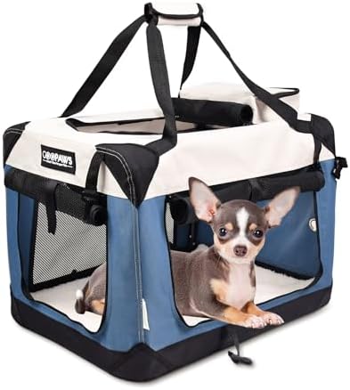 JESPET 3 Door Soft Dog Crates Kennel, Collapsible Travel Pet Carrier by JESPET