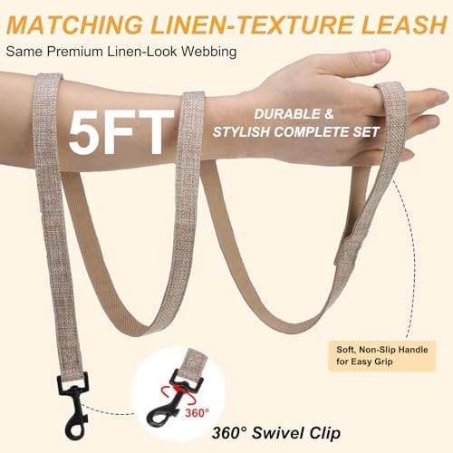 BEAUTYZOO No Pull Linen Dog Harness and Leash Set - Image 7
