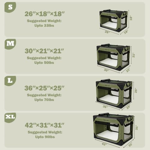 Collapsible Soft Dog Crate 30 Inch, Portable Travel Pet Crate - Image 2