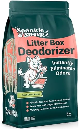 Sprinkle & Sweep: Litter Box Deodorizer - 8oz Bag - Cat & Kitten Home Odor by SprinkleSweep