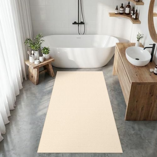 Upgraded Waffle 3x5 Rug for Entryway: Textured Washable Area Rug by BYYVOORugsforYourHome