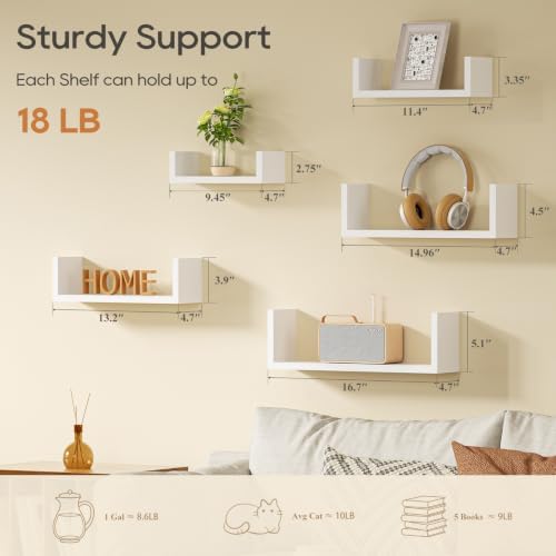 SRIWATANA White Floating Shelves - Image 3