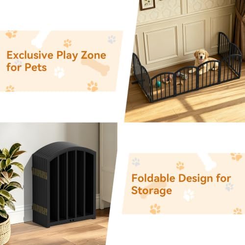 SNUOWU 16 Inch Full Metal Freestanding Short Dog Gate - Image 4