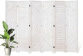 66.9Inch Folding Room Divider, 6 Panels Wood Carved Privacy Screens, Free by Svimi