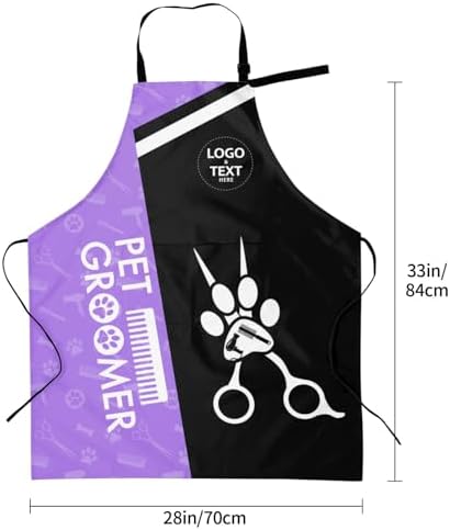 Custom Dog Grooming Apron, Personalized Logo Pet Groomer Apron Smocks - Image 4