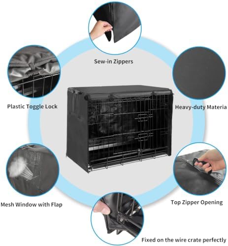 Dog Crate Cover 36 Inch Waterproof 600D Oxford - Image 5