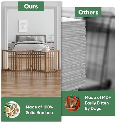 Dog Gates for Doorways, Freestanding Dog Gate Indoor, Foldable Pet Gates for - Image 5