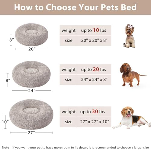 WNPETHOME Small Round Calming Dog Bed Cat Bed - Image 3