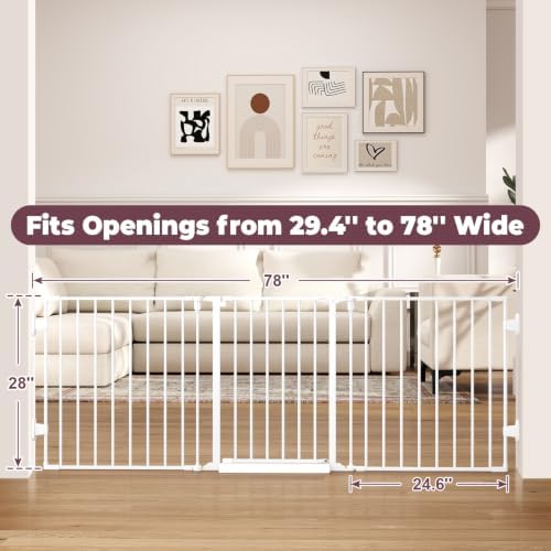 29.4-78" Extra Wide Baby Gate, Long Dog Gates Indoor - Image 5