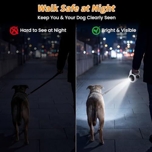 Retractable Dog Leash with USB Rechargeable LED Light - Image 2