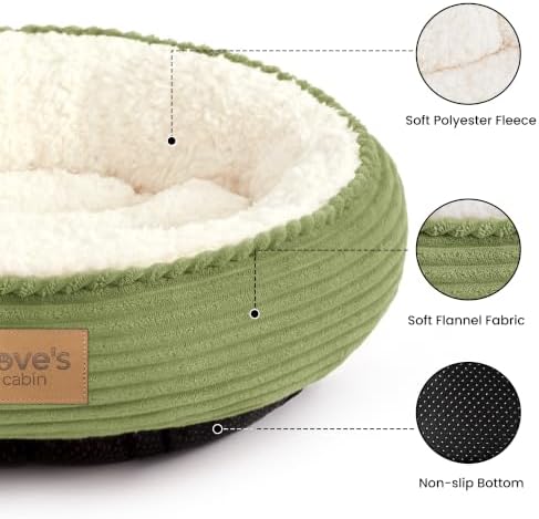 Love's cabin Round Donut Cat and Dog Cushion Bed, 20in Pet Bed - Image 2
