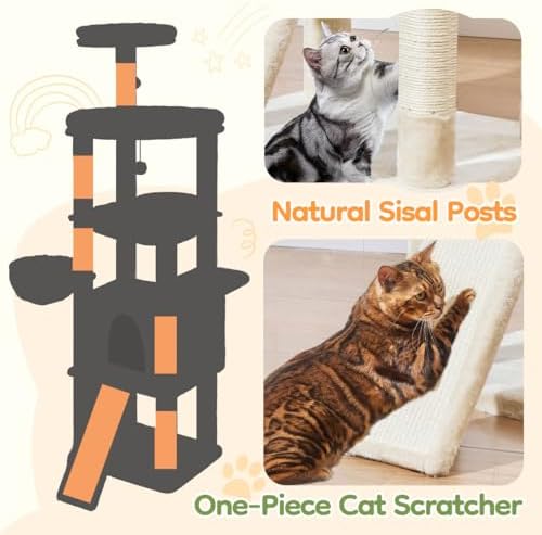 Taoqimiao Cat Tree for Large Cats, 72In Tall Cat Tower, Giant Platform - Image 6