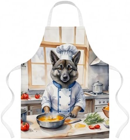 Caroline's Treasures Norwegian Elkhound The Chef Apron Cooking Kitchen Server by CarolinesTreasures