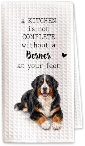 Bernese Mountain Dog Kitchen Towel, Funny Dog Lover Gift by SHESCRZIONU