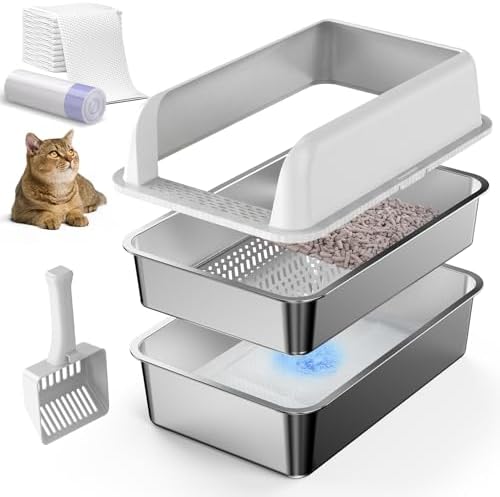 Suzzipaws XL Stainless Steel Sifting Litter Box by Suzzipaws