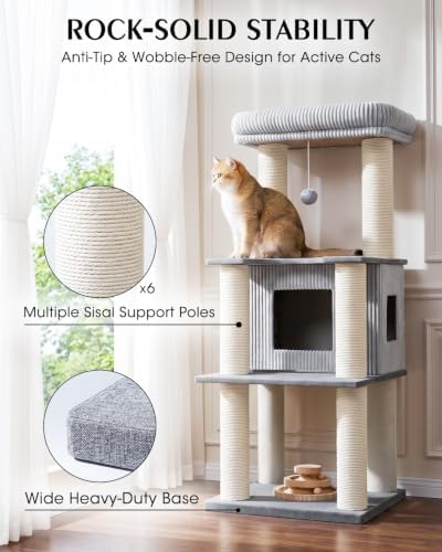 Maine Coon Cat Tree for Large Indoor Cats, Cat Tower, Stable Base - Image 5