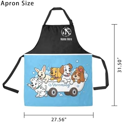 Custom Dog Grooming Apron with Logo Text, Pet Groomer Waterproof Aprons - Image 4