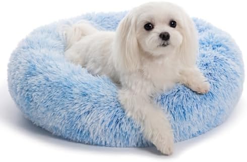 nononfish Donut Dog Bed for Small Dogs, Soft Round Calming Bed by nononfish