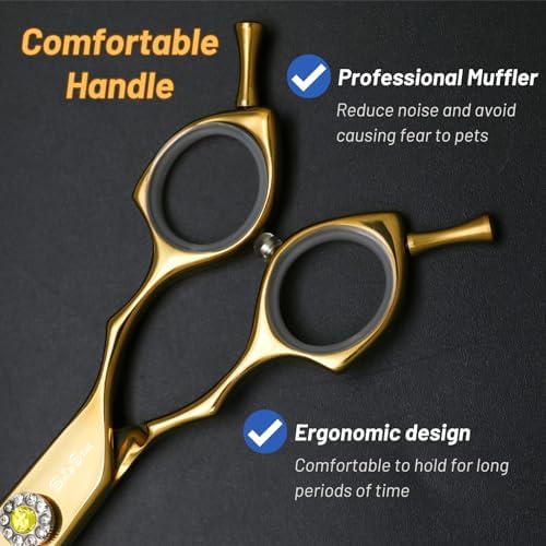 7.5in 25° Curved 56 Teeth Thinning Dog Grooming Scissors - Image 6