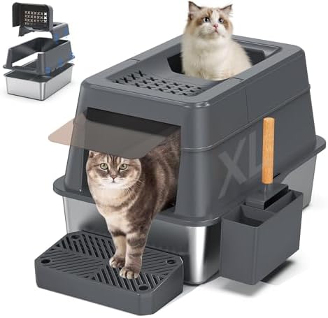 Aphyxen XL Stainless Steel Litter Box by APHYXEN