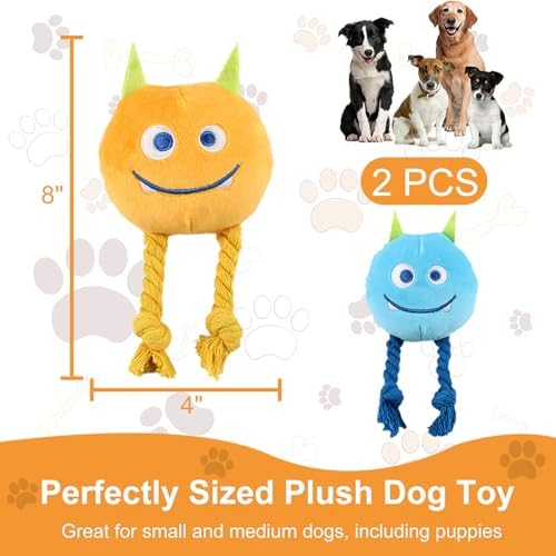 lilfrd 2 Pack Squeaky Rope Plush Dog Toys - Image 5