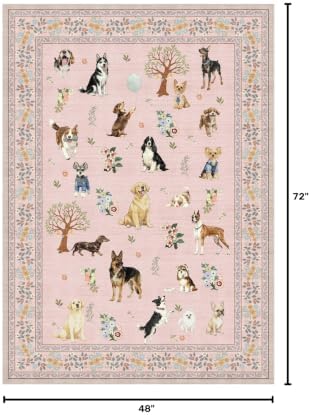 Pink Floral Area Rug 4x6 for Bedroom Dining Room - Image 2